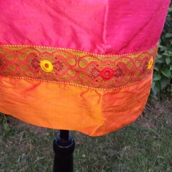 Vintage Mica Shift Dress Pink Orange Size 4 Silk - Picture 4 of 7